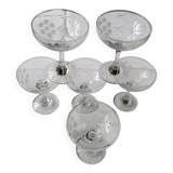 6 engraved champagne glasses