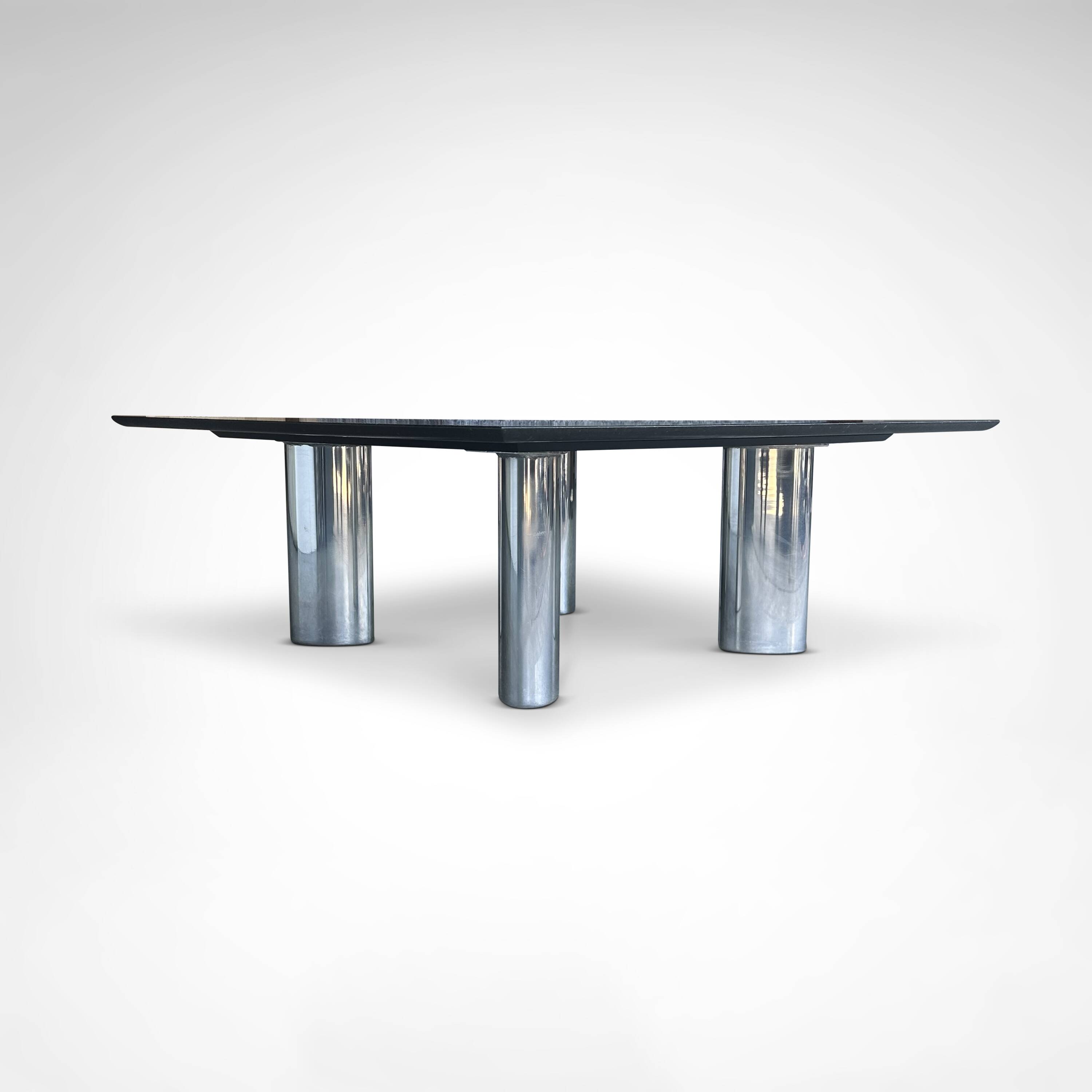 Star Galaxy granite and brushed metal postmodern coffee table by Draenert
