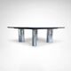 Star Galaxy granite and brushed metal postmodern coffee table by Draenert