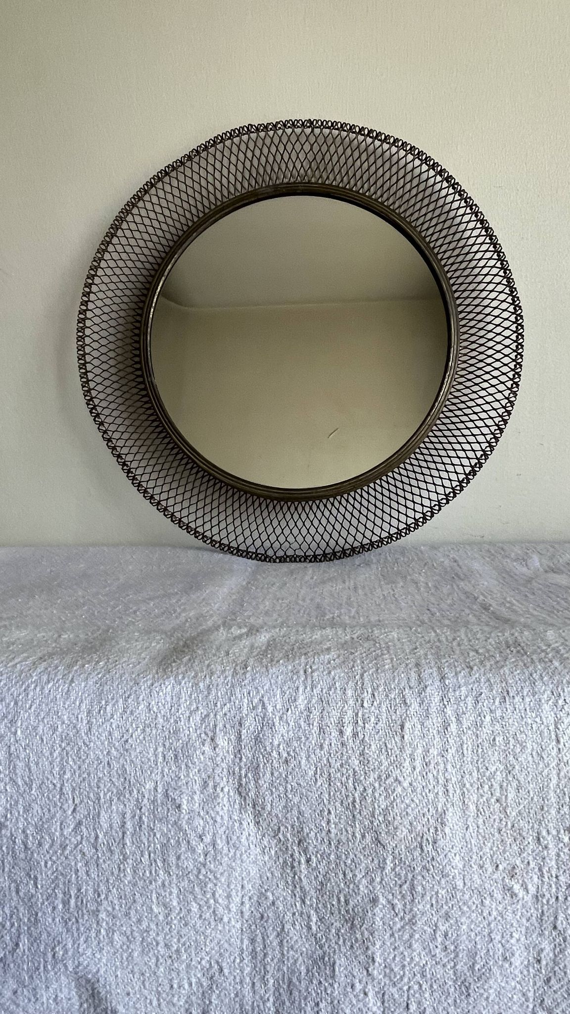Italian sun mirror in golden mesh 1960 by Ponti