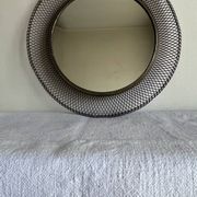Italian sun mirror in golden mesh 1960 by Ponti