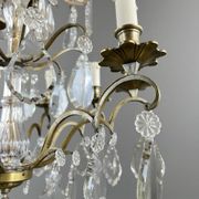 Bronze, brass and crystal chandelier, early 20th century.