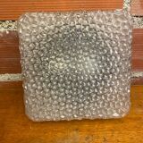Antique ceiling light with molded glass and vintage black support