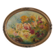 Huile sur paneau ovale "bouquet de fleur"