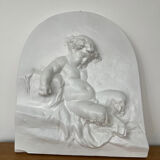Bas relief sculpture plâtre mythologique « Faune » 