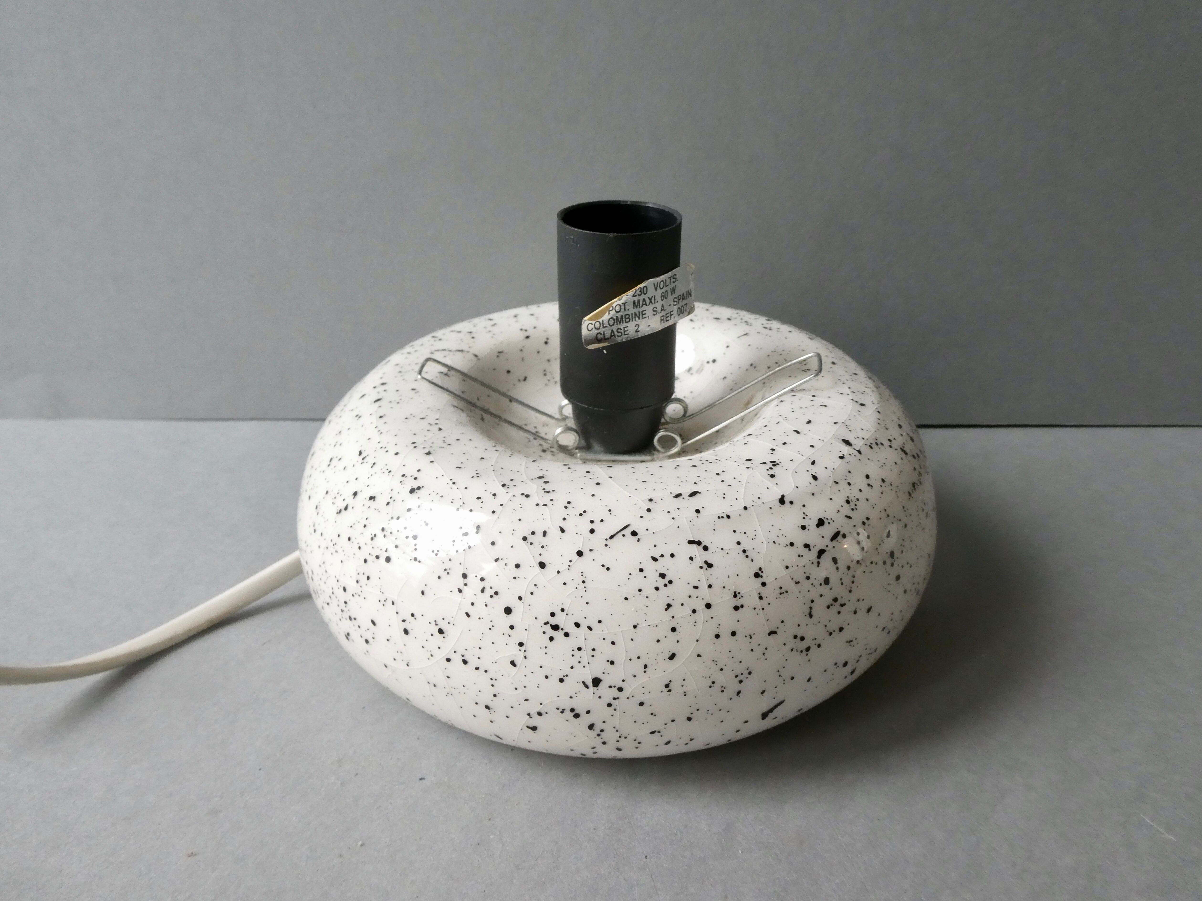 Speckled ceramic pebble lamp, 80s