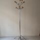 Rotatable parrot coat rack in chrome and wood, design 1970