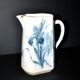 Antique Art Nouveau iris flower earthenware pitcher by Villeroy & Boch Wallerfangen