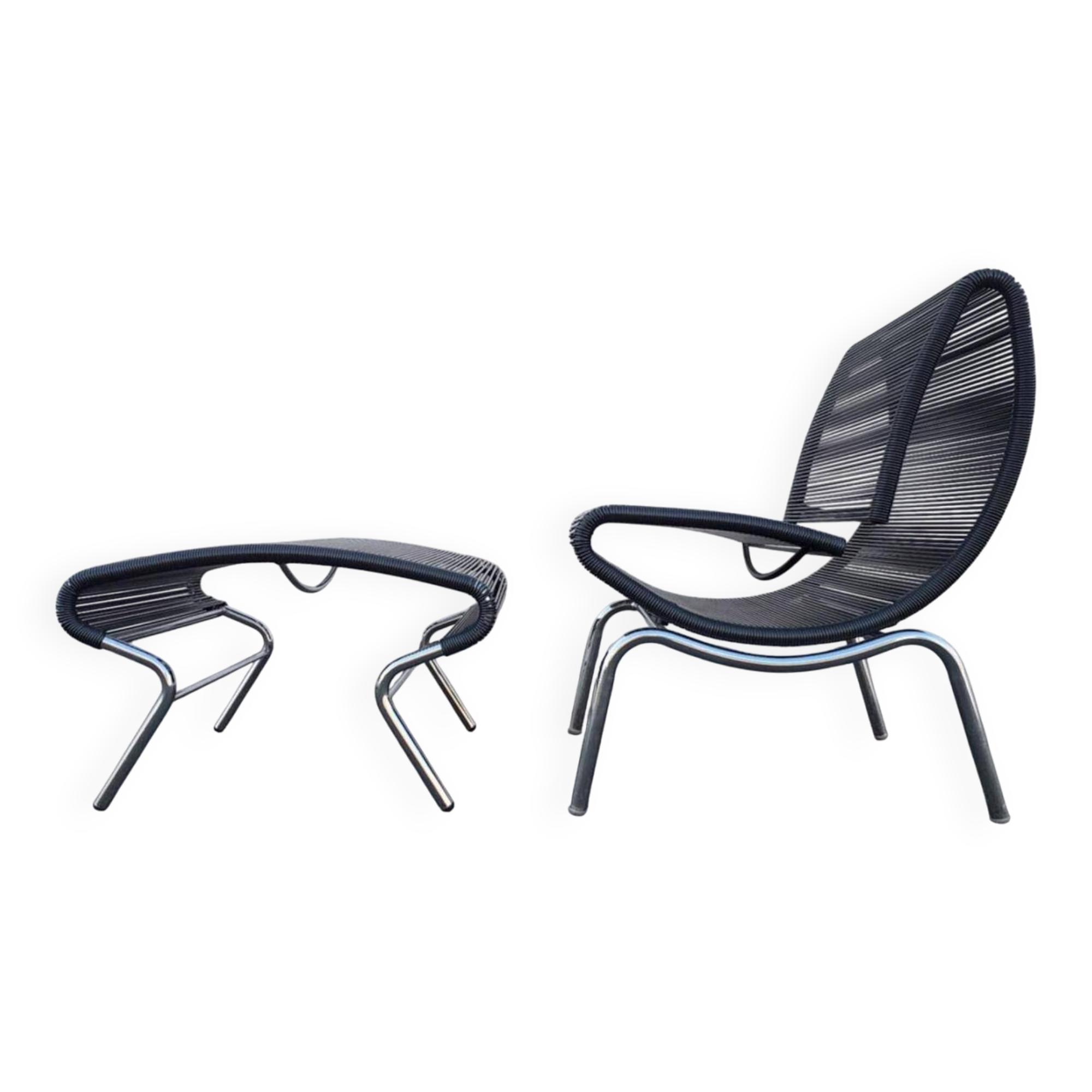 Hygra chair and its ottoman by Roberto Semprini-Italy-1990