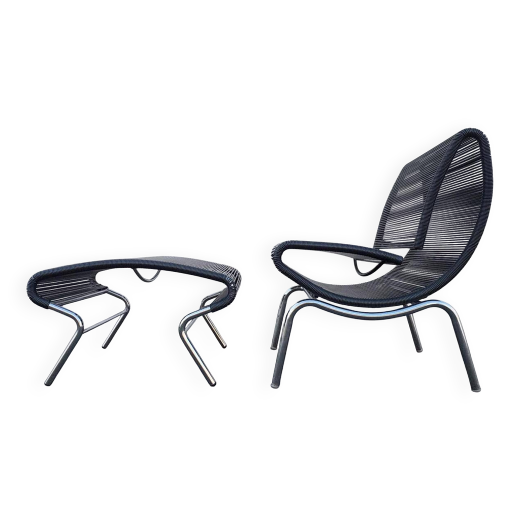 Hygra chair and its ottoman by Roberto Semprini-Italy-1990 | Selency
