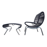 Hygra chair and its ottoman by Roberto Semprini-Italy-1990
