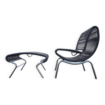Hygra chair and its ottoman by Roberto Semprini - Italy - 1990