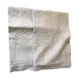 Pair of linen pillowcases