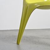 Pair of yellow fiberglass tripod chairs by Walter Frey, circa 1968