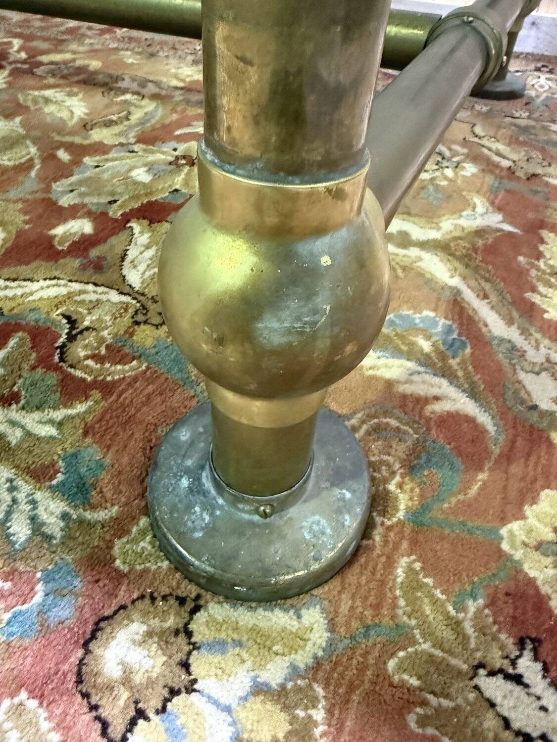 Workshop table in Oak and Brass