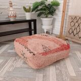 Handmade Berber pouf in wool 60 X 60 X 20 CM