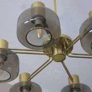 Large brass and glass chandelier by Hans-Agne Jakobsson, Sweden 1960s