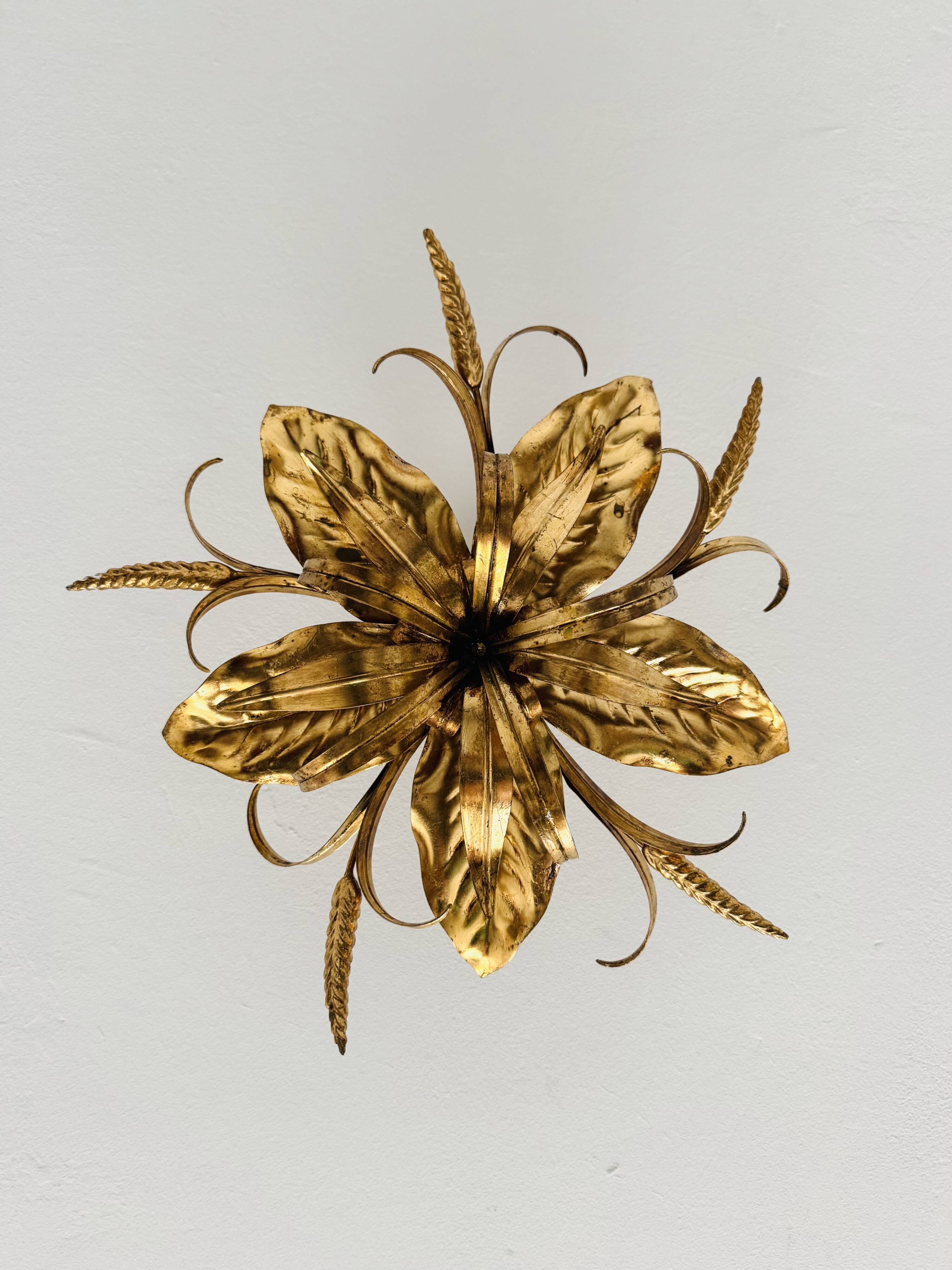 Golden Italian Hollywood Regency Chandelier by Hans Kögl