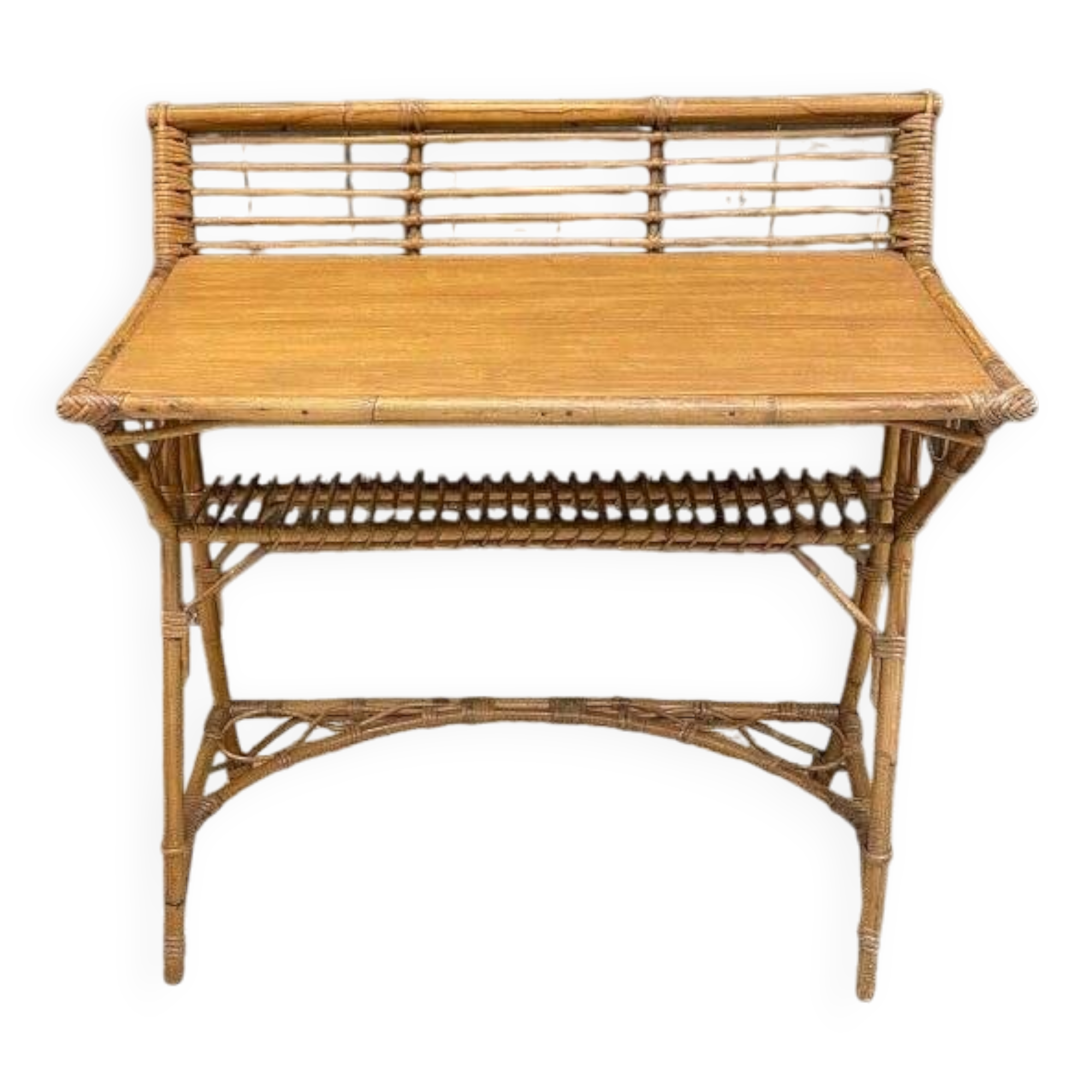small desk, or serving trolley in bamboo, circa 1950/1960