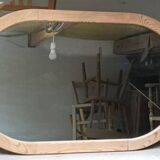 Miroir ovale cadre bois massif aéro-gommé