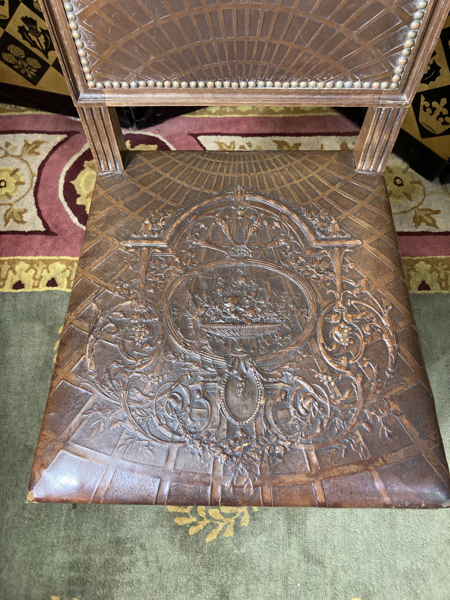 10 chaises louis XVI assise cuir