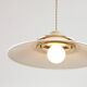 Vintage Italian Brass and Metal Saucer Pendant Lamp, 1970s