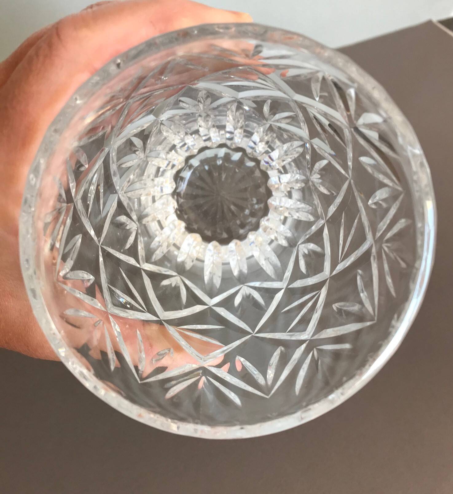 Small cut crystal vase