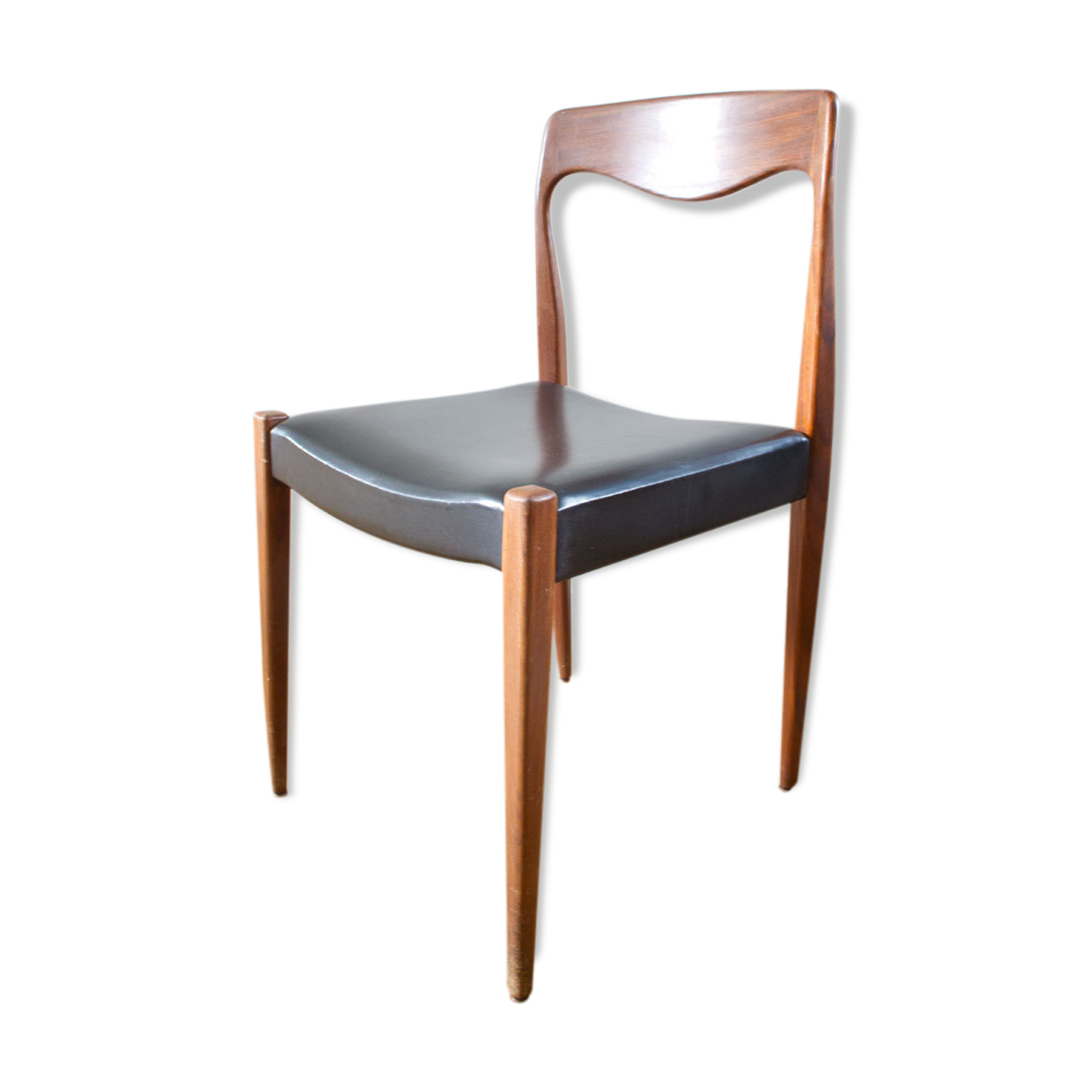 Teak and skai chair