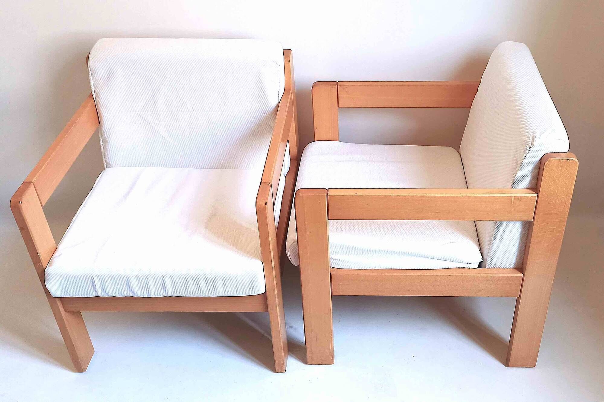 Pair of armchairs by Magne France removable fabric