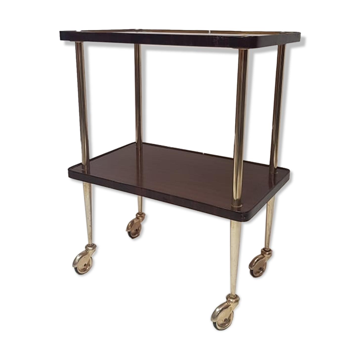 Desserte roulante vintage pieds dorés
