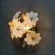 Swedish wall lamp in transparent and white glass shaped like flowers 1960s
