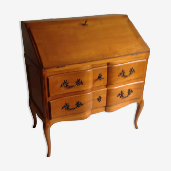 Commode-secrétaire dos d'âne  en merisier massi