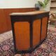 English Chesterfield mahogany bar fully upholstered in leather