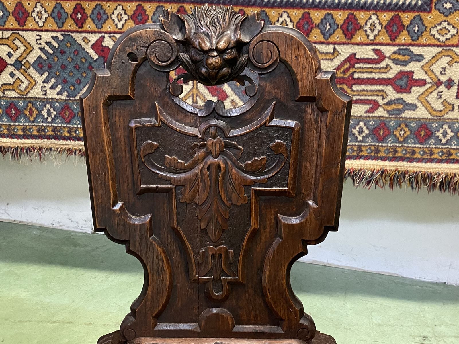 Pair of low 19th oak chairs