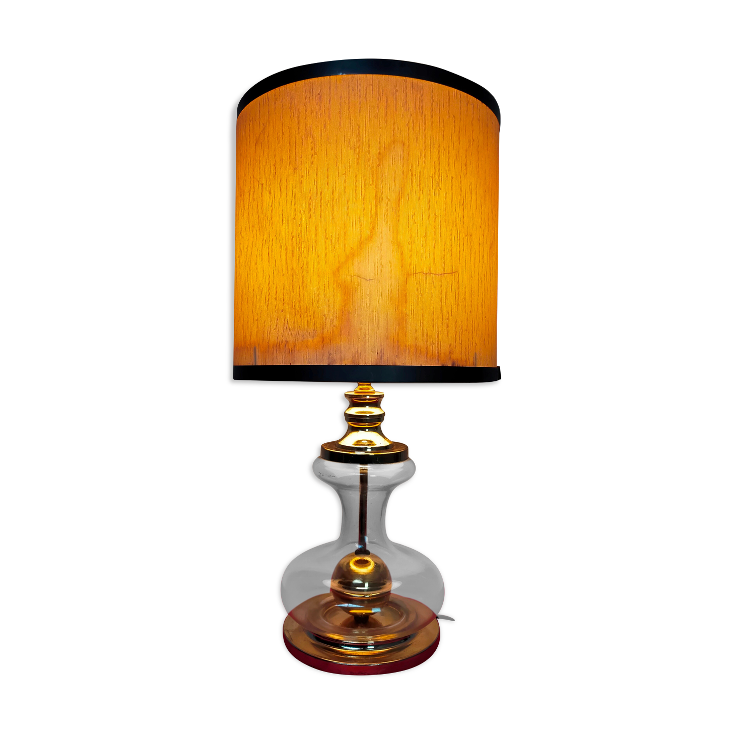Richard Essig designer lamp in glass and gold metal