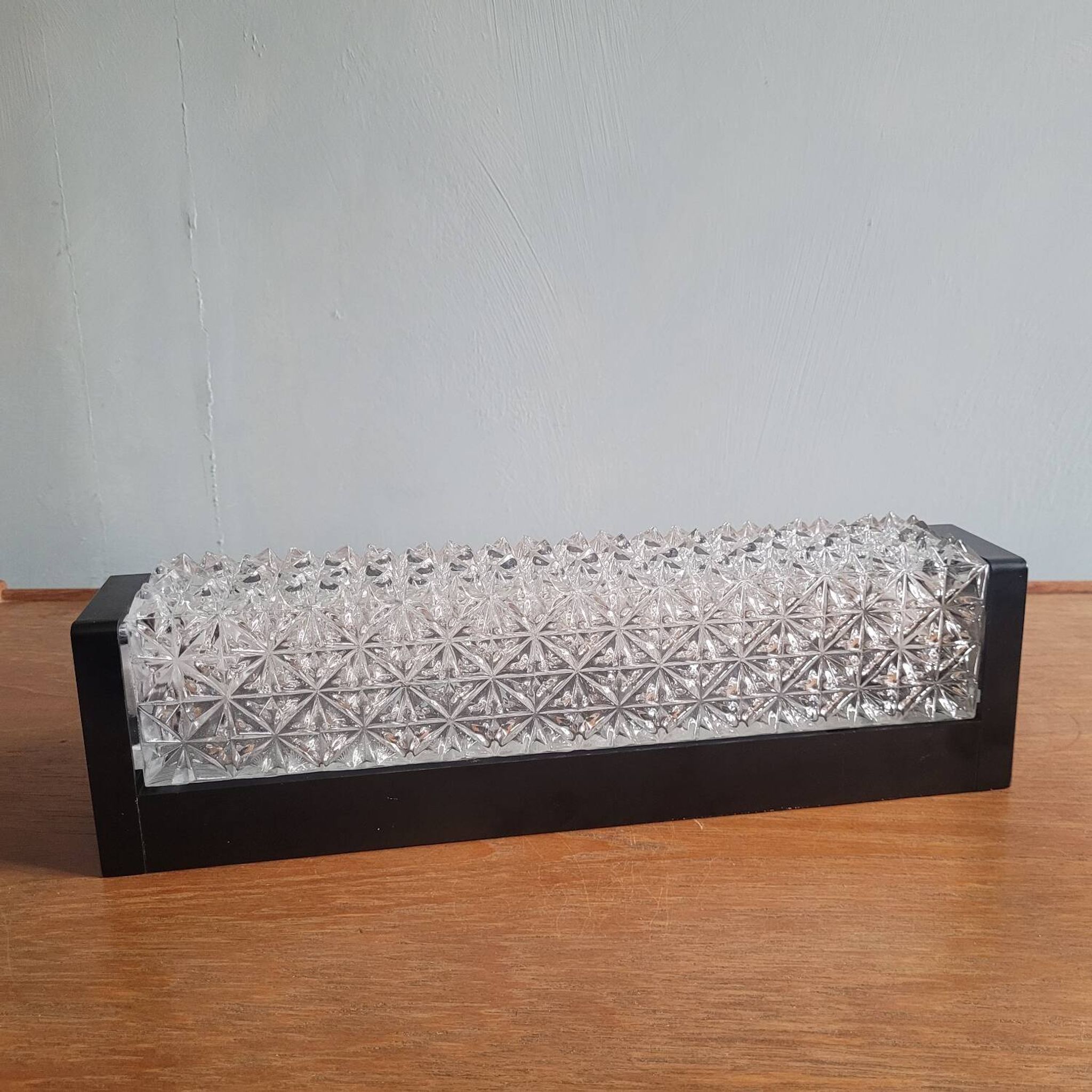 Large ERCO Bakelite & Pressed Crystal Wall Light – 33 cm – 1970 Design
