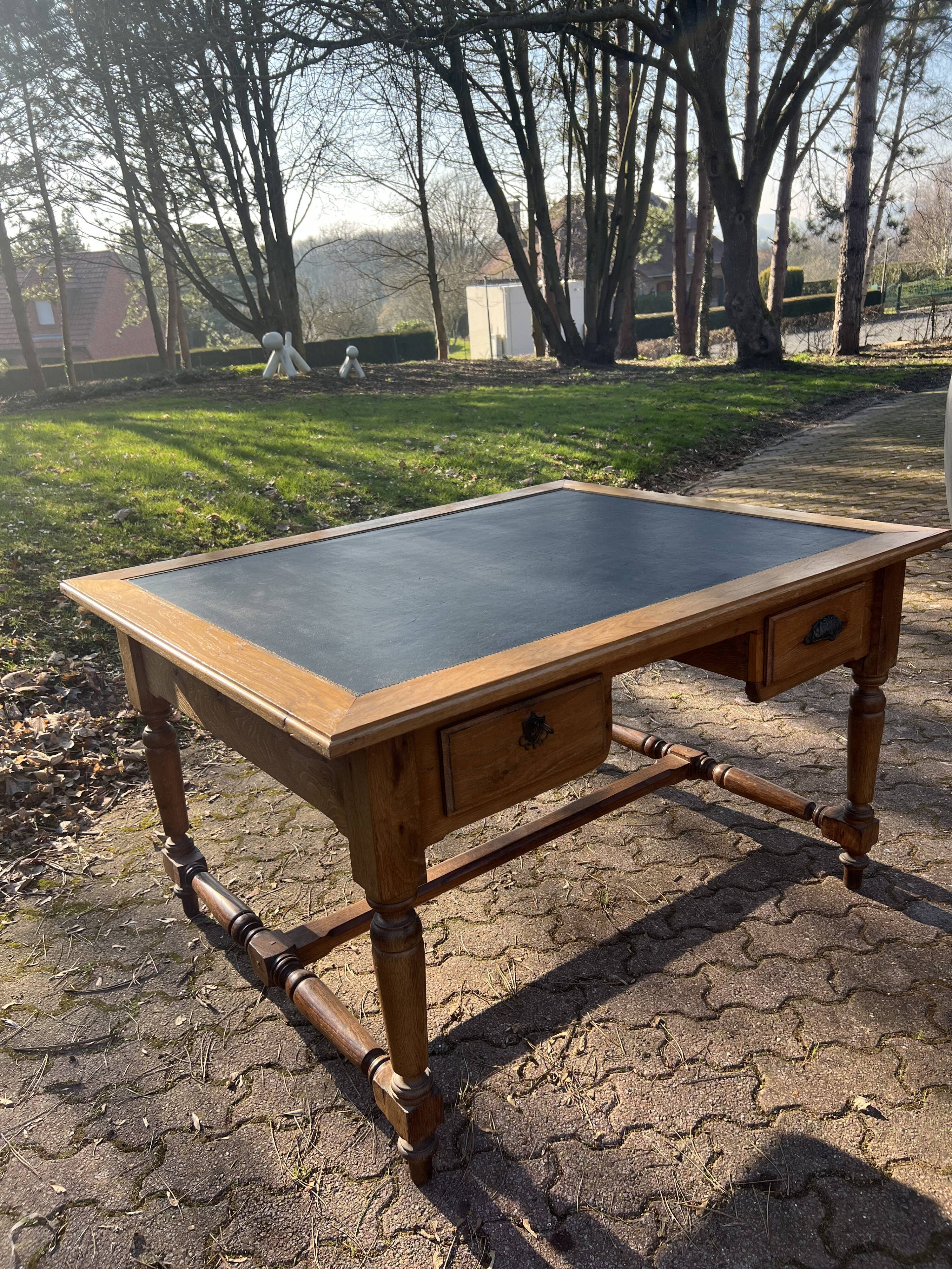 Double-sided desk Napoleon elm wood