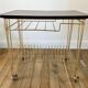 Rolling table vinyl row in formica and gold metal years 60-70