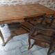 Louis XV style table in oak and cherry wood.