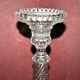 Old candlestick in molded glass of Portieux