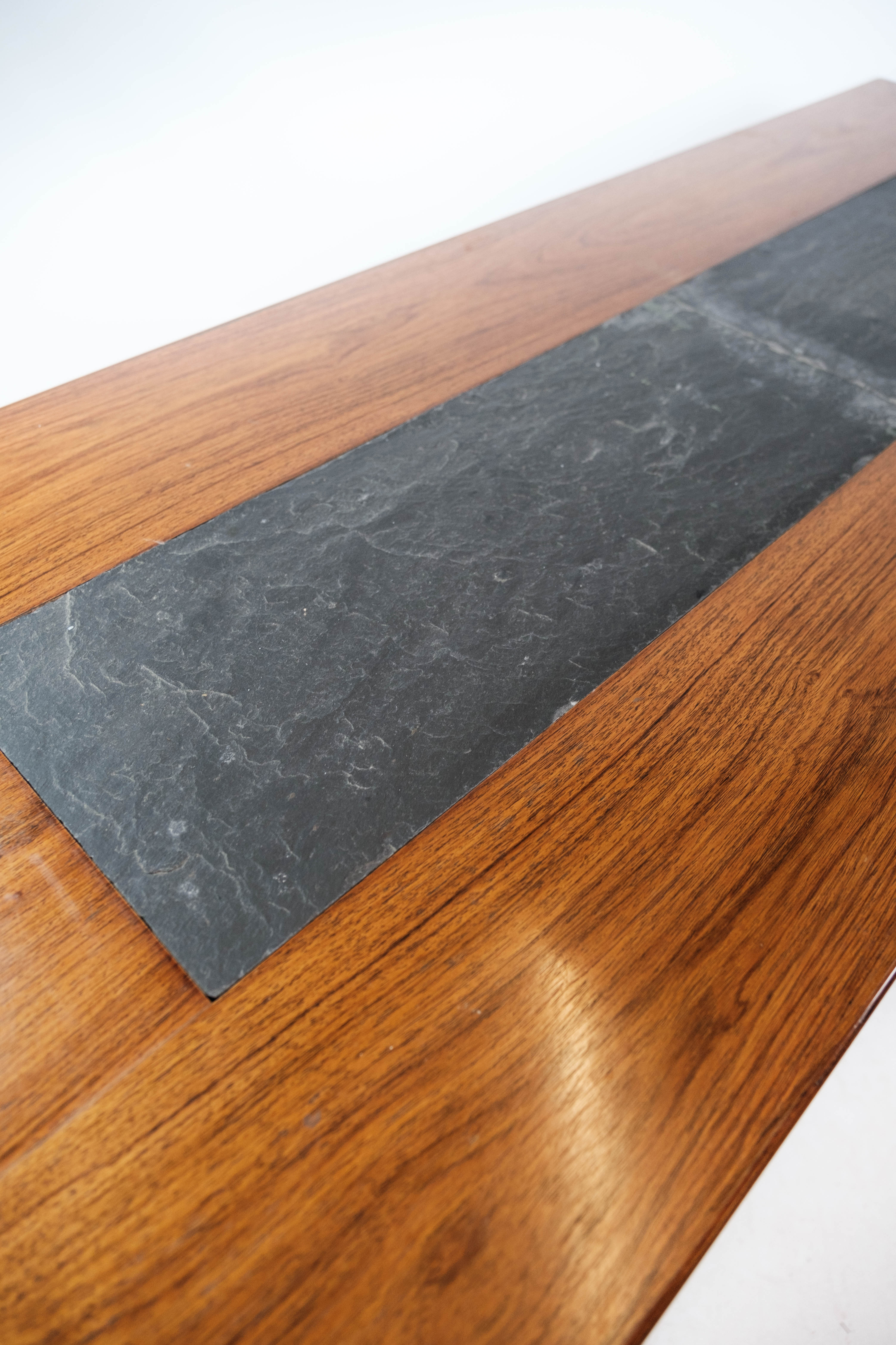 Coffee table in rosewood and black slate of Danish design, 1960s