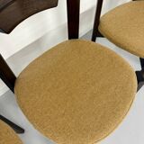 Set of 4 Girsberger Scandinavian style chairs from the 80s, vintage wood