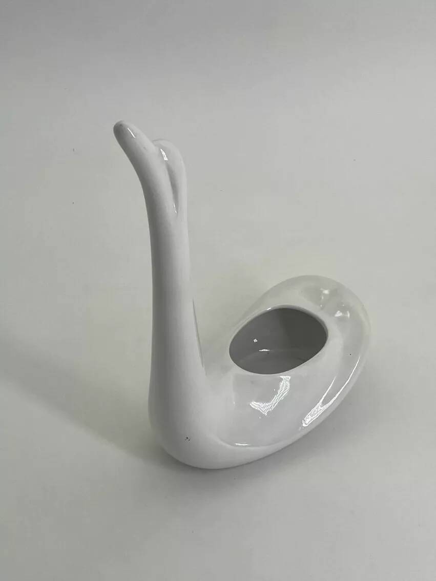 Cache pot en céramique en forme de cygne