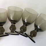 6 verres et carafe en verre soufflé 1960