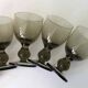 6 blown glass glasses and carafe 1960