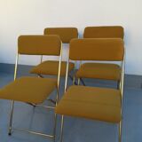 4 folding gold vintage Eyrel chairs