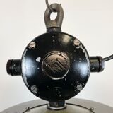 Large Grey Enamel Industrial Factory Lamp from Elektrosvit, 1960s