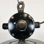 Large Grey Enamel Industrial Factory Lamp from Elektrosvit, 1960s