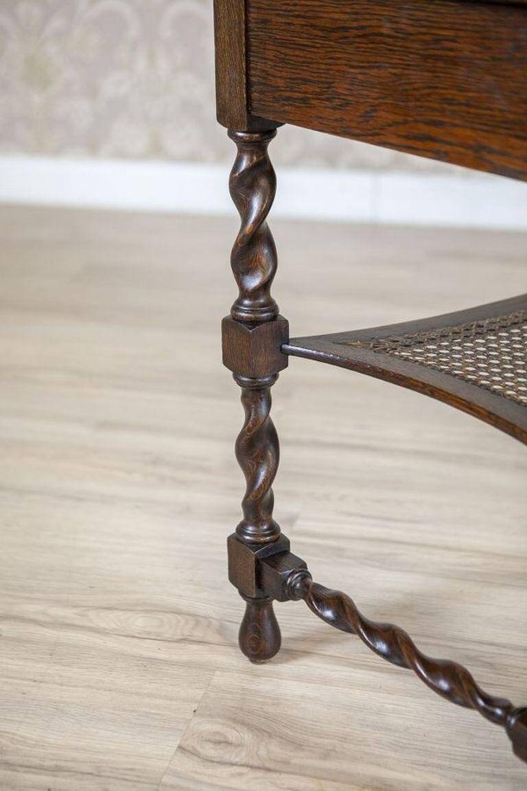 Oak Side Table in Dark Brown, 1930s