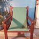 Wood and fabric armchair 1960s